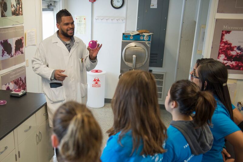 Brandon Reynolds, Laboratory Technician II, discusses how microbes are involved in the water treatment process.